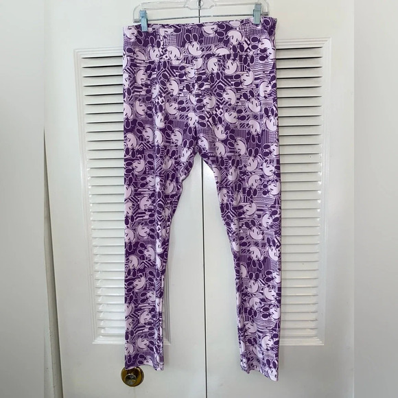 LuLaRoe OS Mickey Mouse Purple Disney Leggings - Picture 1 of 4